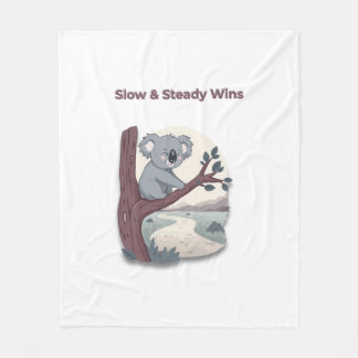 **"Slow & Steady Wins – Motivational Cute Koala "* Fleece Deken