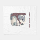 **"Slow & Steady Wins – Motivational Cute Koala "* Fleece Deken (Voorkant (Horizontaal))