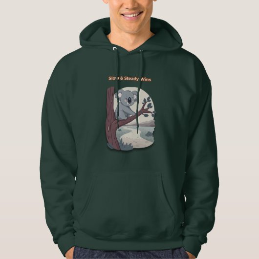 **"Slow & Steady Wins – Motivational Cute Koala "* Hoodie (Voorkant)
