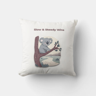**"Slow & Steady Wins – Motivational Cute Koala "* Kussen