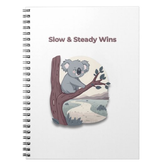 **"Slow & Steady Wins – Motivational Cute Koala "* Notitieboek (Voorkant)