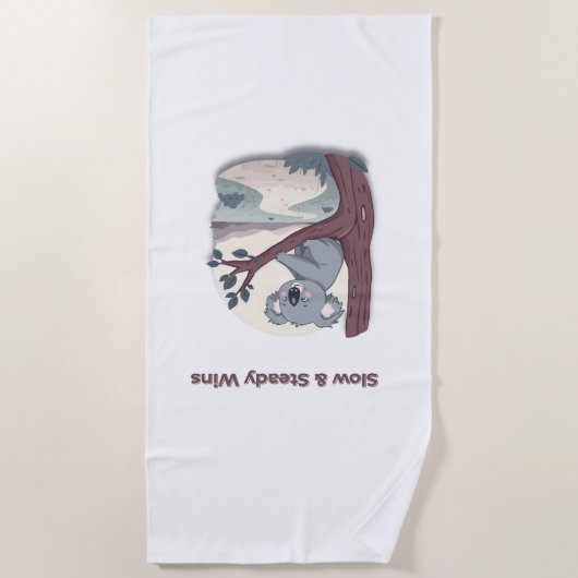 **"Slow & Steady Wins – Motivational Cute Koala "* Strandlaken (Voorkant)