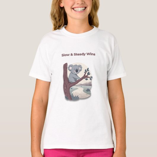 **"Slow & Steady Wins – Motivational Cute Koala "* T-shirt (Voorkant)
