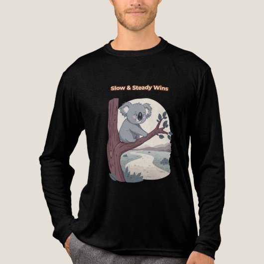 **"Slow & Steady Wins – Motivational Cute Koala "* Tri-Blend Shirt (Voorkant volledig)