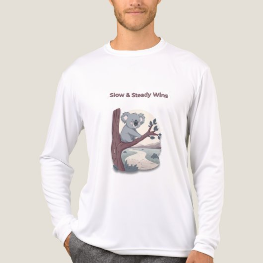 **"Slow & Steady Wins – Motivational Cute Koala "* Tri-Blend Shirt (Voorkant volledig)