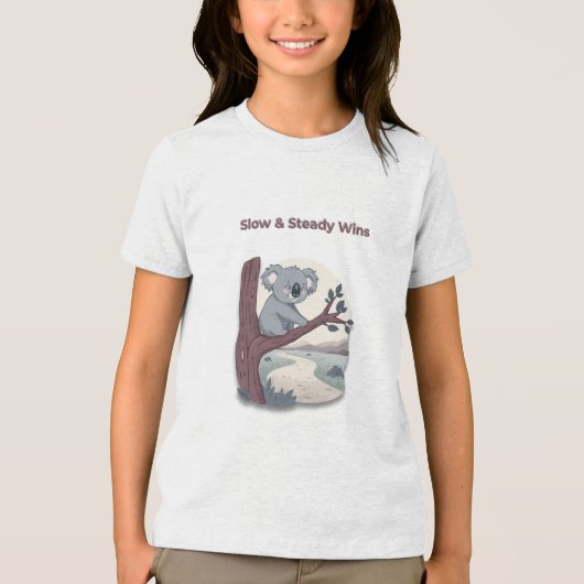 **"Slow & Steady Wins – Motivational Cute Koala "* Tri-Blend Shirt (Voorkant)