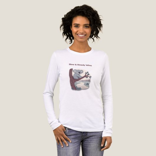 **"Slow & Steady Wins – Motivational Cute Koala "* Tri-Blend Shirt (Voorkant)