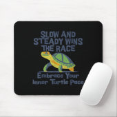 Slow Steady Wins The Race Inner Turtle Pace Funny Muismat (Met muis)