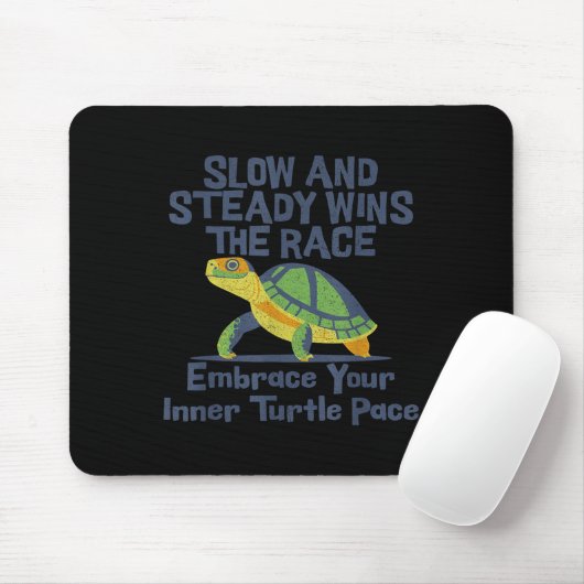 Slow Steady Wins The Race Inner Turtle Pace Funny Muismat (Met muis)