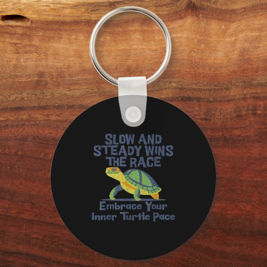 Slow Steady Wins The Race Inner Turtle Pace Funny  Sleutelhanger (Voorkant)