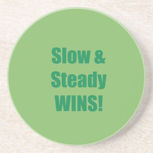 Slow & Steady WINS! Zandsteen Onderzetter (Voorkant)