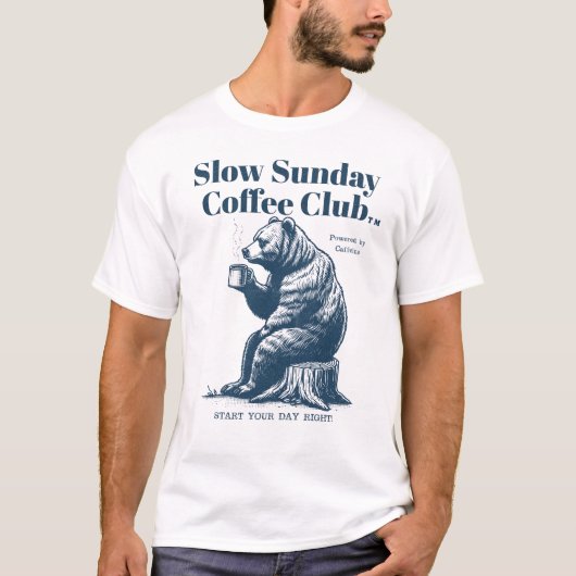 Slow Sunday Coffee Club Coffee Bear T-shirt (Voorkant)
