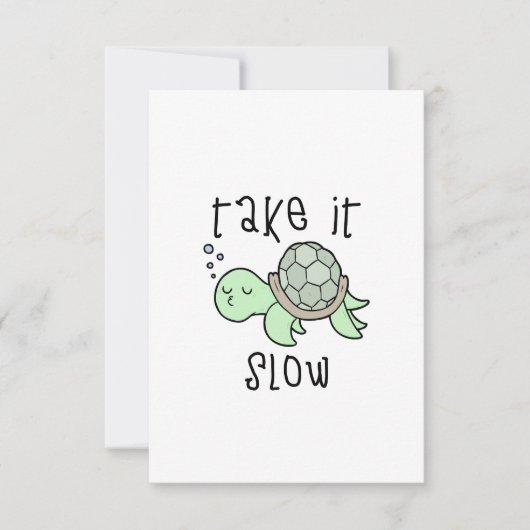 Slow Turtle Motivatie Schattige Gift Goede Positiv Bedankkaart (Voorkant)
