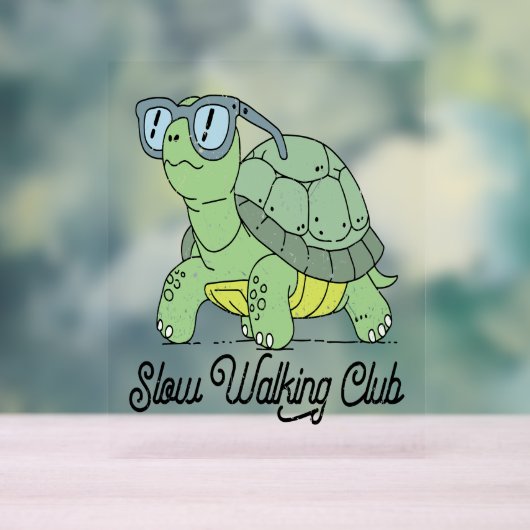 Slow Walking Club Schattige Funny Turtle Acryl Bord (Neutraal)