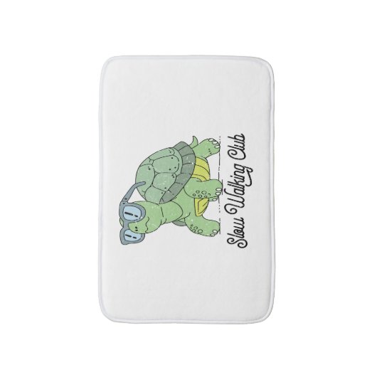 Slow Walking Club Schattige Funny Turtle Badmat (Voorkant Verticaal)