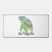 Slow Walking Club Schattige Funny Turtle Bureaumat (Voorkant)