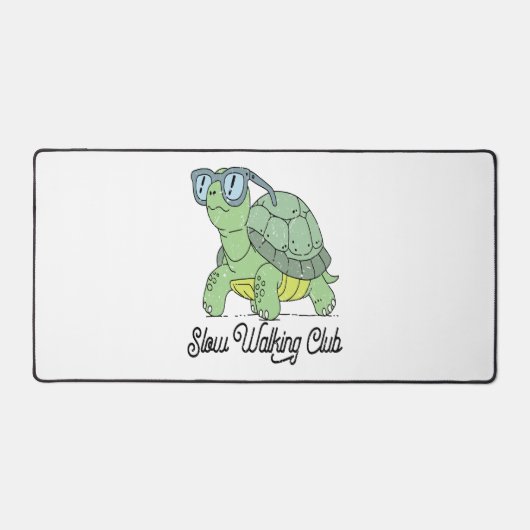Slow Walking Club Schattige Funny Turtle Bureaumat (Voorkant)