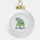 Slow Walking Club Schattige Funny Turtle Keramische Bal Ornament (Voorkant)