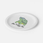 Slow Walking Club Schattige Funny Turtle Papieren Bordje (Gekanteld)