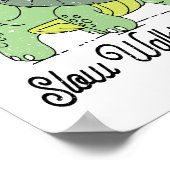 Slow Walking Club Schattige Funny Turtle Poster (Hoek)