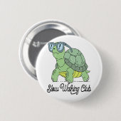 Slow Walking Club Schattige Funny Turtle Ronde Button 5,7 Cm (Voorkant /achterkant)