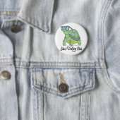 Slow Walking Club Schattige Funny Turtle Ronde Button 5,7 Cm (In situ)