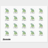 Slow Walking Club Schattige Funny Turtle Ronde Sticker (Vel)