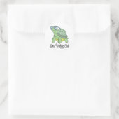 Slow Walking Club Schattige Funny Turtle Ronde Sticker (Tas)