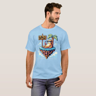 Slow WiFi Zone - Funny Pixel Art Sloth Vakantie T-shirt