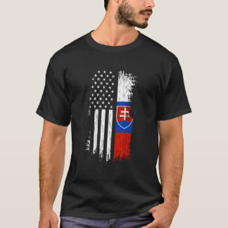 Slowaaks Amerikaanse Vlag Trots Slowakije VSA T-shirt