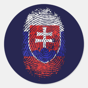 Slowaaks door DNA - Slowakije vlag vingerafdrukgif Ronde Sticker