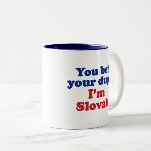 Slowaaks Dupa 1 Tweekleurige Koffiemok (Voorkant rechts)