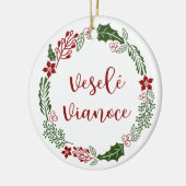 Slowaaks kerstfeest, Veselé Vianoce Keramisch Ornament (Links)