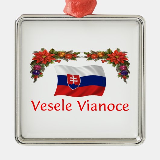 Slowaakse Kerstmis Metalen Ornament (Voorkant)