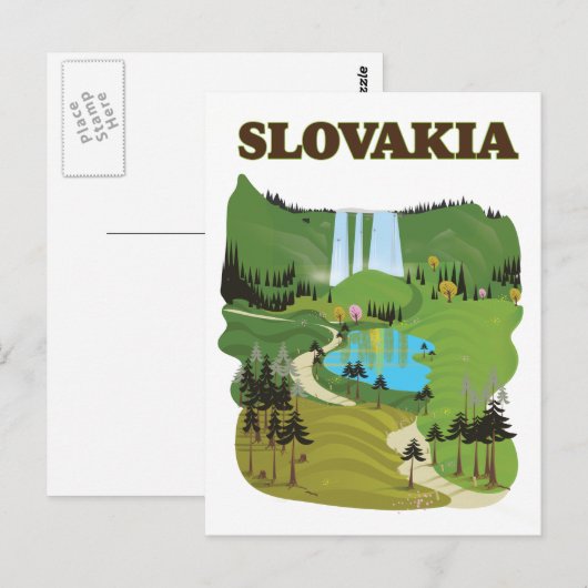 Slowaakse  reisposter. briefkaart (Voorkant / Achterkant)