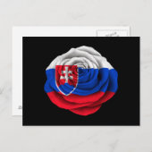 Slowaakse Roos vlag op zwart Briefkaart (Voorkant / Achterkant)