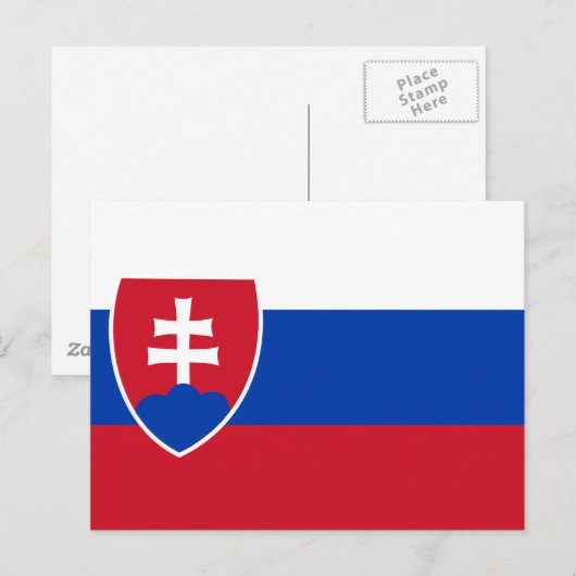 Slowaakse vlag briefkaart (Voorkant / Achterkant)