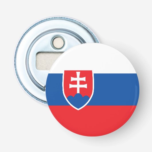 Slowaakse vlag button flesopener (Voorkant)