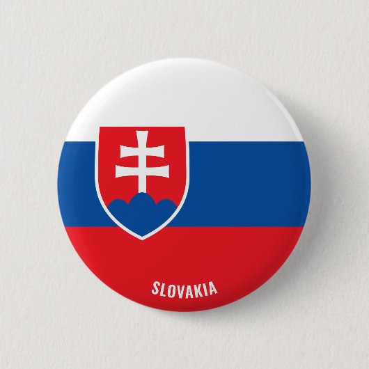 Slowaakse vlag charmerend patriotticum ronde button 5,7 cm (Voorkant)