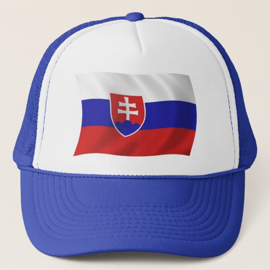 Slowaakse Vlag Hoed Trucker Pet (Voorkant)