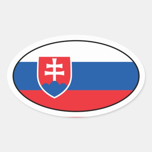 Slowaakse vlag Oval Sticker (Voorkant)