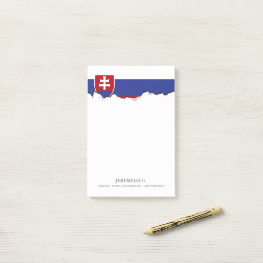 Slowaakse vlag post-it® notes (Op bureau)