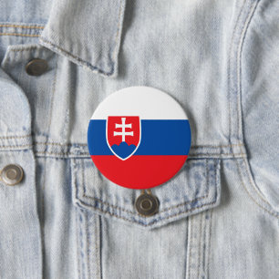 Slowaakse vlag ronde button 7,6 cm