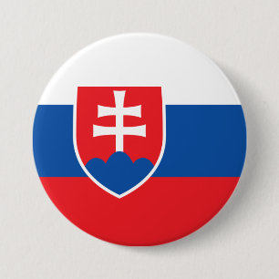 Slowaakse vlag ronde button 7,6 cm