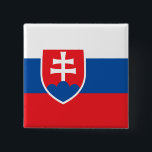 Slowaakse vlag vierkante button 5,1 cm<br><div class="desc">wereldwijde vlaggenproducten - Je kunt je eigen tekst toevoegen.</div>