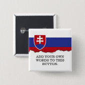 Slowaakse vlag vierkante button 5,1 cm (Voorkant /achterkant)