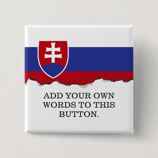Slowaakse vlag vierkante button 5,1 cm (Voorkant)