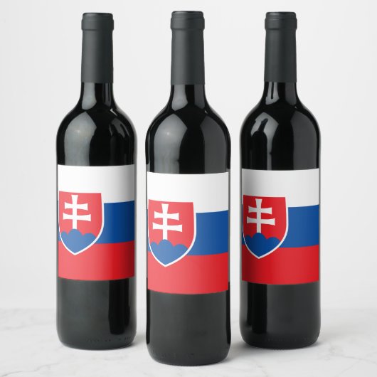 Slowaakse vlag wijn etiket (Flessen)