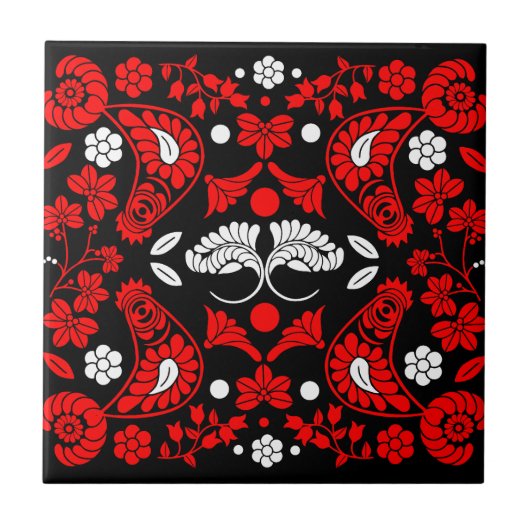 Slowaakse volkskunst tegeltje (Voorkant)