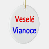 slowaakse vrolijk kerstfeest keramisch ornament (Rechts)